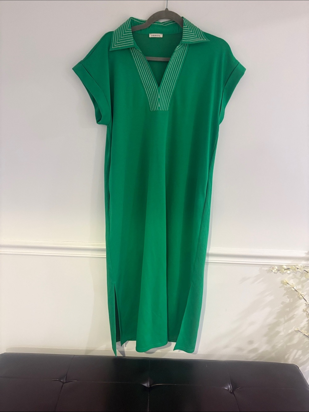 JODIFL Emerald Green Collared Maxi Dress nwot